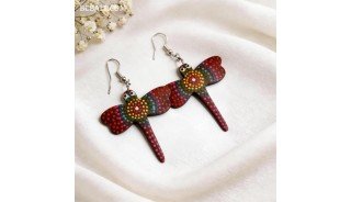 Handcrafted Painting Wood Earrings Artisans Design